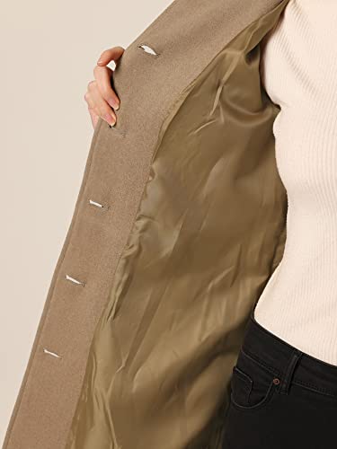 Image of Allegra K Women's Winter Classic Overcoat with Pockets Single Breasted Coat | Soft pea coat, Fully lined outerwear, Trendy, Fall office peacoat, Warm casual holiday everyday wear,