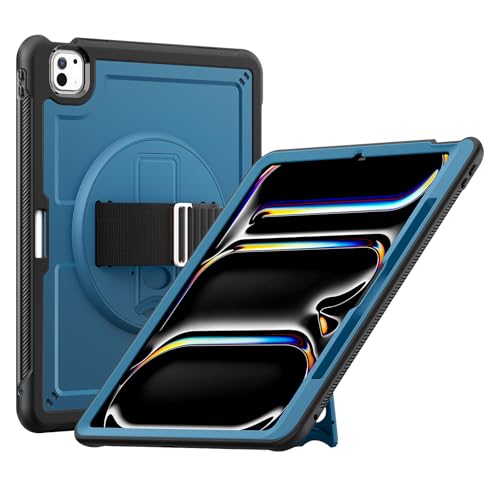 Étui de protection haut de gamme iPad Pro 13 M5 bleu marine finition antichoc renforcée