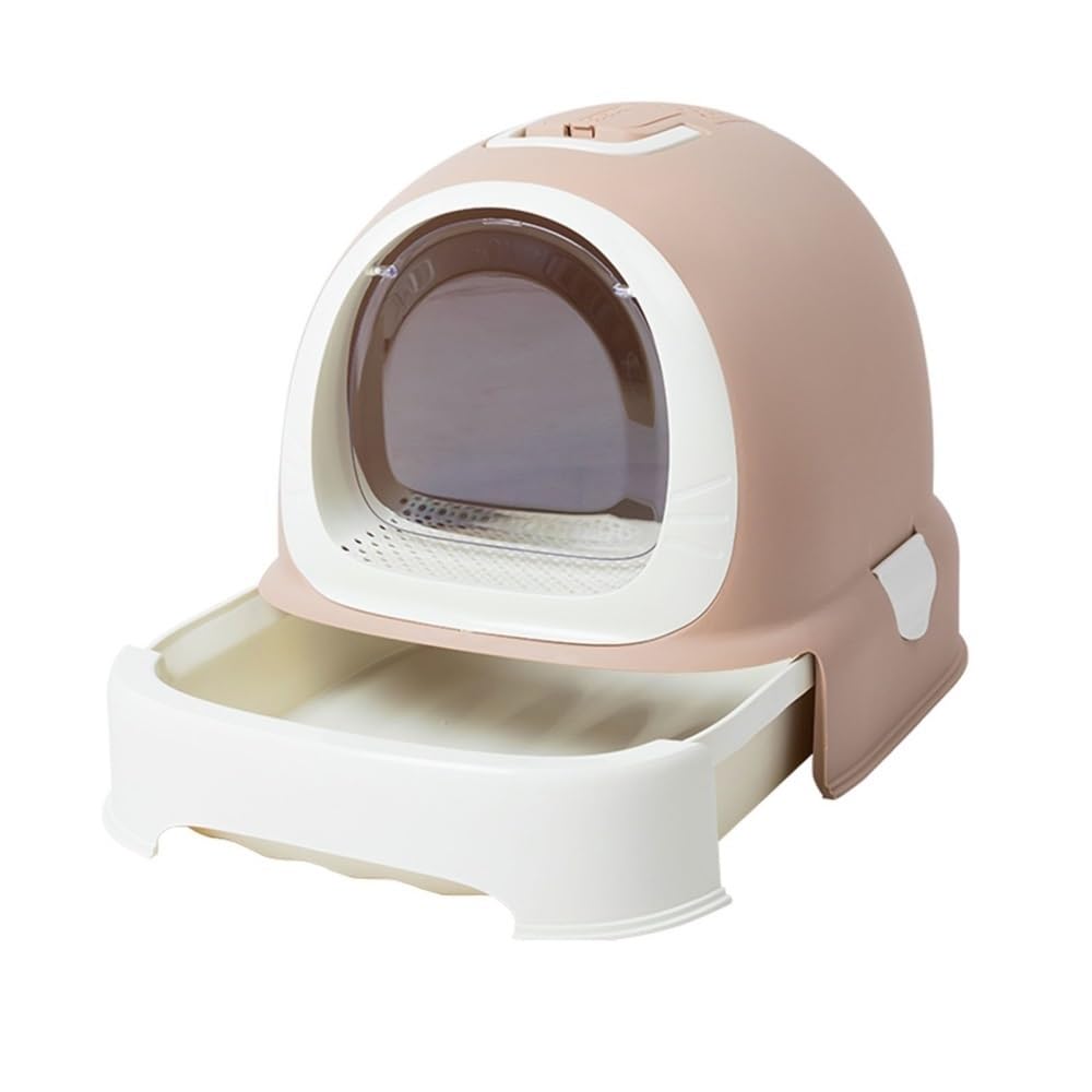 Artykuły dla zwierząt, Zamknięta kuweta dla kota z uchwytem, ​​przenośna szuflada zapewniająca prywatność(Pink)