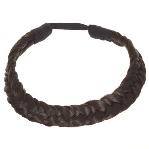 Dark Brown Fishtail Braid Hair Band | Elasticated Braided Plaited Head Band