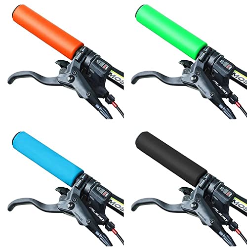 1 Pair Mountain Bike Handlebar Grips, Ultralight Soft Foam Sponge Cycling Handle Bar Ends Grips Non-Slip Shock Absorption Bike End Grip(Blue) #TOP6