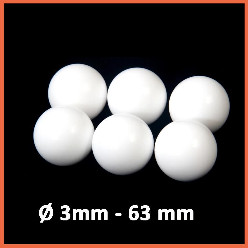 Diameter 3mm - 63mm PTFE Spheres PTFE Ball Diaphragm Pumps Seal Balls Valve Balls White (5mm,50 pcs)