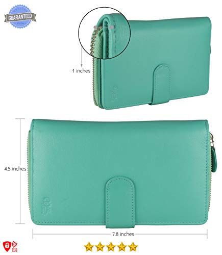 Mou Meraki Big Fat RFID Blocking Leather Organizer Checkbook Wallets For Women - Clutch4