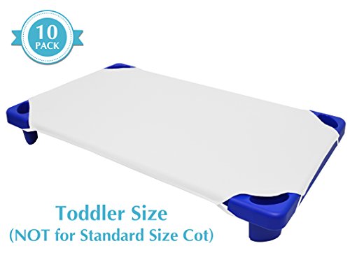 American Baby Company 10-Piece Cotton-Polyester Blend, Toddler Size Daycare/Pre-School Cot Sheet, White, 23" X 40", For Boys And Girls, 10 Count #TOP1