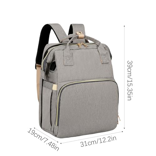 Sac à langes grande capacité gris et imperméable pour voyage et biberons - 5