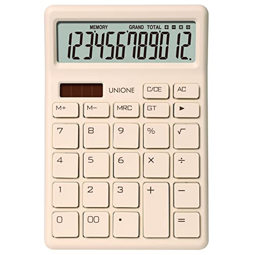 Calculatrice de bureau Unione beige idéale pour le lycée et les affaires