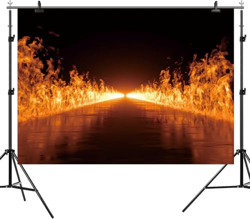 Fondo fotográfico 9x6ft vinilo con llama ardiente miniatura 6