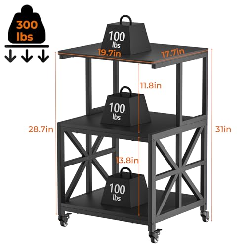 Image of GreenForest Printer Stand with Lockable Wheels, Heavy Duty Printer Table
