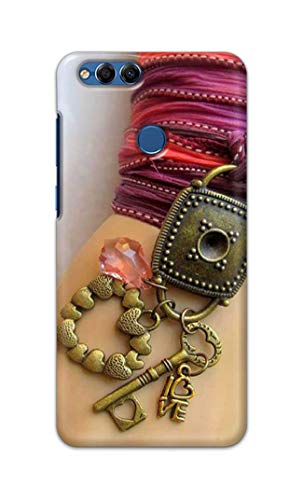 Image of Girl Hand with Keychain Hard Back Case Cover for Honor 7X, Huawei Mate SE, BND-L21, BND-L22, BND-L24, BND-L34, BND-AL10 Back Cover -(J5) VNS2228