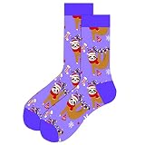 Chaussettes de Noël pour femme - Chaussettes fantaisie colorées et amusantes - Chaussettes décontractées pour mère, petite amie, E, taille unique