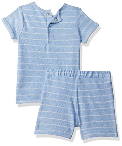 Image of miniklub Boys Blue Striped Round Neck T-Shirt