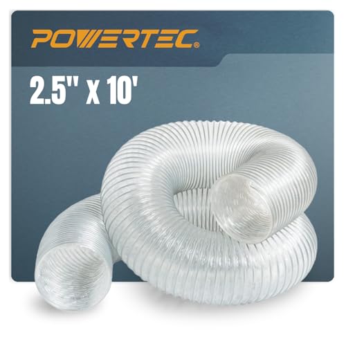 POWERTEC 2-1/2 x 10 Anti-Static Dust Hose
