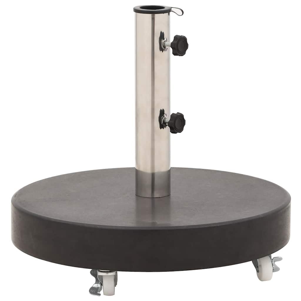 Tomostar Pied de Parasol avec roulettes, Support Socle de Parasol Base de Lestage Granite 30 kg Rond Noir
