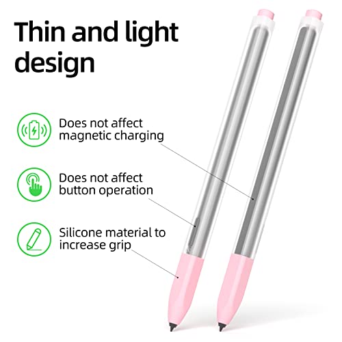 Image of Compatible with Samsung Galaxy Tab S7 /S7+ /S7 FE /S8 /S8+ /S8 Ultra /S9 /S9+ /S9 Ultra Pencil Case S Pen Case, Silicone Translucent Non-Slip Cover. (Pink)