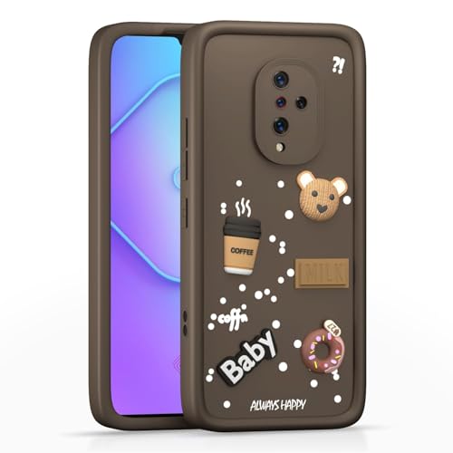 Image of Bintage Ball Bear| Donut| Milk Cake| Baby| Coffee Rubber Case Camera Protection Back Cover Compatible for Vivo S1 Pro - Brown