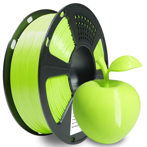 Image of PLA Filament 1.75mm, 3D Printer Filament 1kg Spool (2.2lbs), Neatly Wound, + /- 0.02mm Precision, No Clog /Bubble, Excellent Layer Adhesion, Fits Most FDM Printers, Apple Green