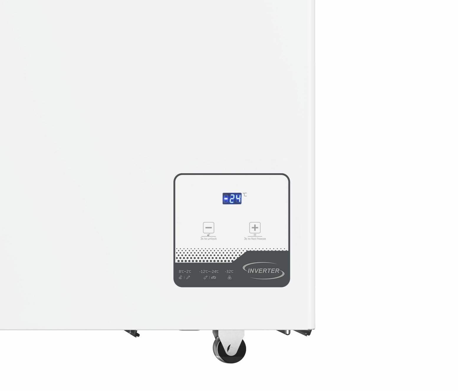 METRO Professional Congelatore a Pozzetto GHF2400, Acciaio/Alluminio, 136.5 x 73.5 x 83.5 cm, 130 W, 1 cestello, Illuminazione a LED, Con serratura, Bianco (400 L)