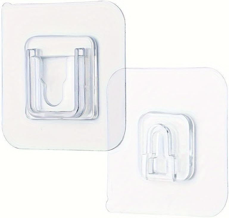 Generic 10pcs Double Sided Adhesive Hooks, Clear Self Adhesive Wall Hooks for Bathroom, Kitchen, Living Room, Towel (5 Set)