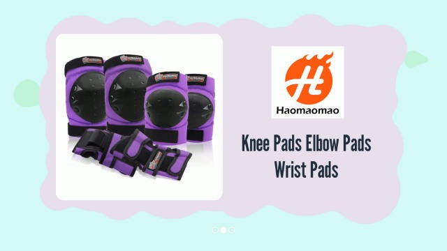 Haomaomao Adult & Kids Knee Pads Elbow Pads Wrist Guards Protective Gear Set for Roller Skates Scooter Inline Skating Cycling BMX Bike Skateboard Riding and Outdoor Extreme Multi-Sports