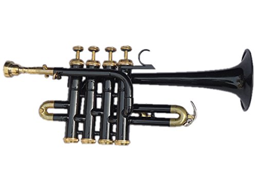 Queen Brass Piccolo Trumpet Bb/A Pitch W/Case & Mp Picollo Brass Made Black #TOP11