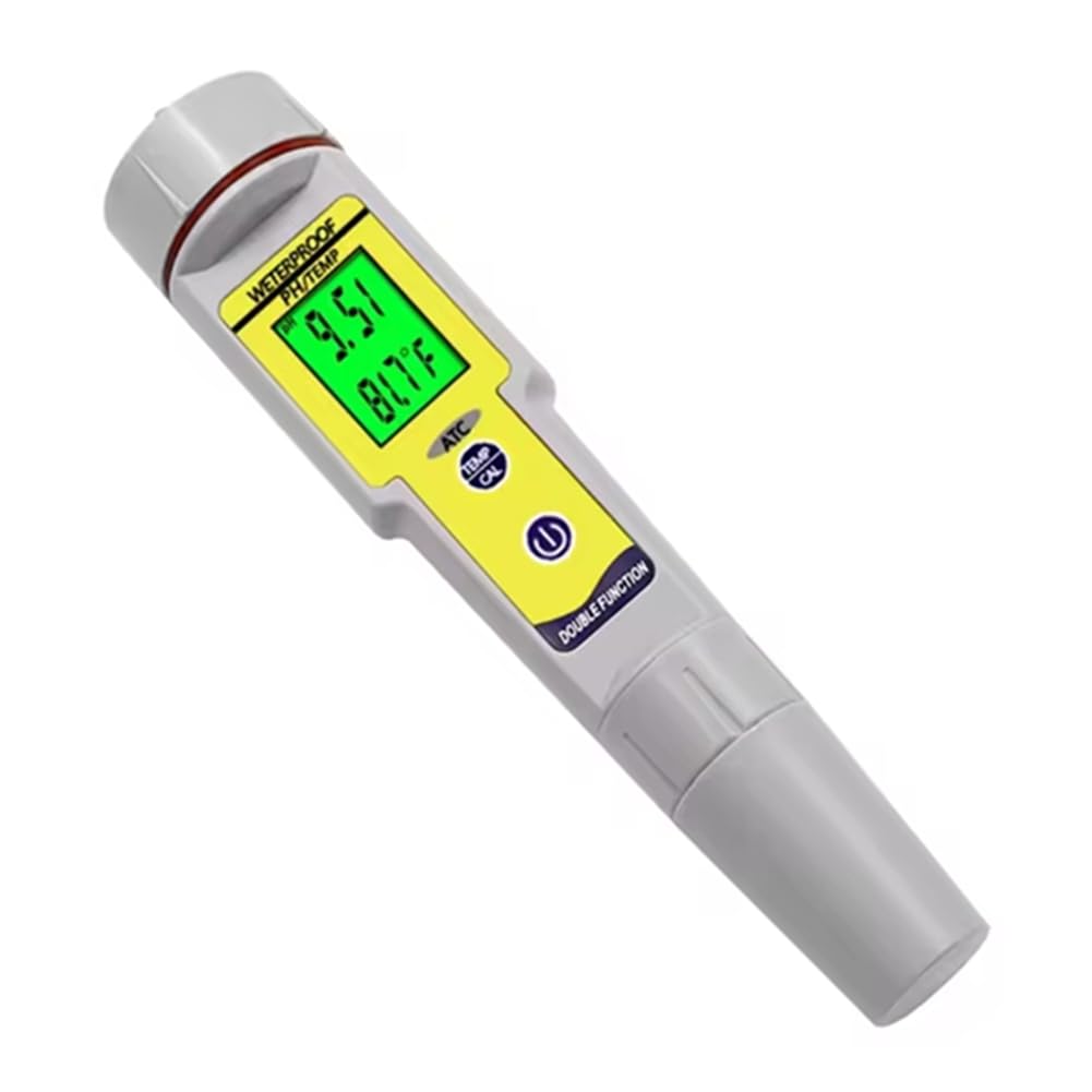 Littimoon Convenient Plastic PH Meter, Accurate and Portable Tester Tester PH Acid Meter for Aquariums Temperature Compensation Stable Readings for Food and Beverage Industry