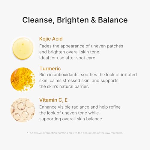 Image of medicube Facial Cleanser Turmeric Capsule Foam Cleanser | for Balancing Uneven Skin Tone & Texture | Fade Appearance of Uneven Patches & Ideal for Use After Spot Care | Korean Skincare, 4.23 oz