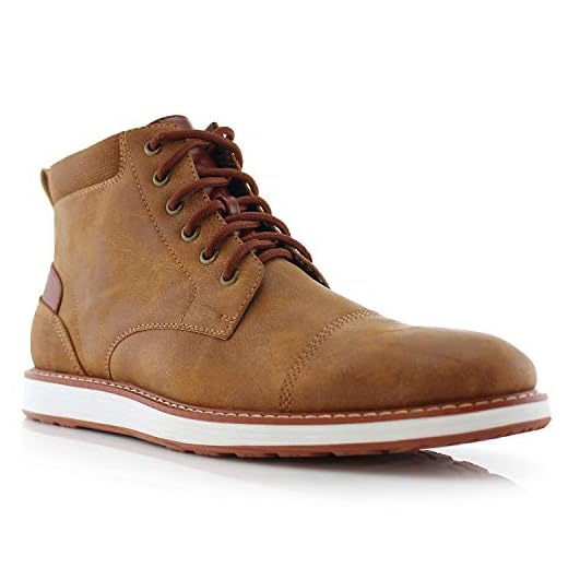 Ferro Aldo Birt MFA506027 Mens Memory Foam Casual Mid-Top Sneaker Desert Vegan Leather Chukka Boots, Brown, 10.5