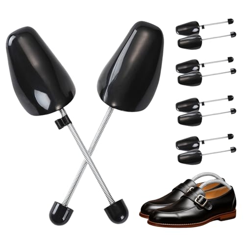 Zyluniy 5 Paia Tendiscarpe, Regolabile Adulto Scarpa Albero, Tendiscarpe Uomo Donna, Tendi Scarpe con Tensione Molla Bobina, Taglia variabile 39-47 per Scarpe Casual, Scarpe di Pelle (Nero, Uomini)