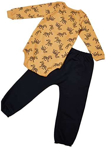 Conjunto com Body e Calça Bebê Up Baby Menino, Amarelo, 01