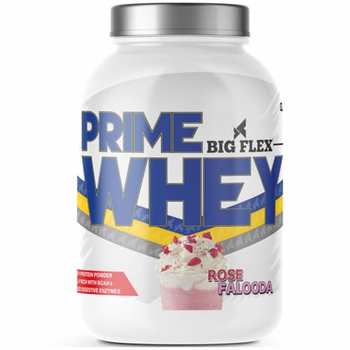 Image of Bigflex Prime Whey Protein 2Kg ROSE FALOODA | 24g Protein Per Serving | 5.3g BCAA | No Added Sugar | Faster Muscle Recovery & Improved Strength 60 Servings.