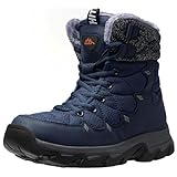 TRAILBLITZ Men's Winter Snow Boots Water Resistant Non Slip Warm Outdoor Lightweight Comfortable Durable 7.1 IN Height Hiking Shoes (10.5 Men, Blue)