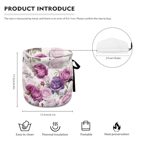 Image of Purple Rose Teapot Cover Keep Warm Teapot Cover Insulated Kettle Cover for Home Kitchen Decor Tea Cozies for Hotel Restaurant Tea Party