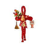 NiuLumea Nudo hecho a mano para colgar en la puerta, decoración de Año Nuevo, cuerda de algodón con nudo de diez mil bytes, decoración festiva del hogar (para rojo)