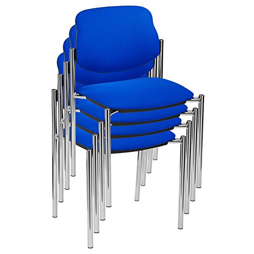 Chaise de visiteur pour salle de réunion et espace d'attente bleu