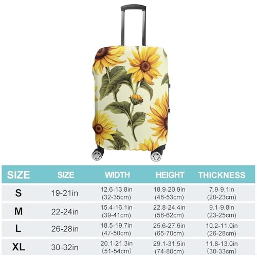 Summer Sunflower Luggage Cover, Washable Elastic Suitcase Cover Protector Fit 18-32 Inch Luggage2