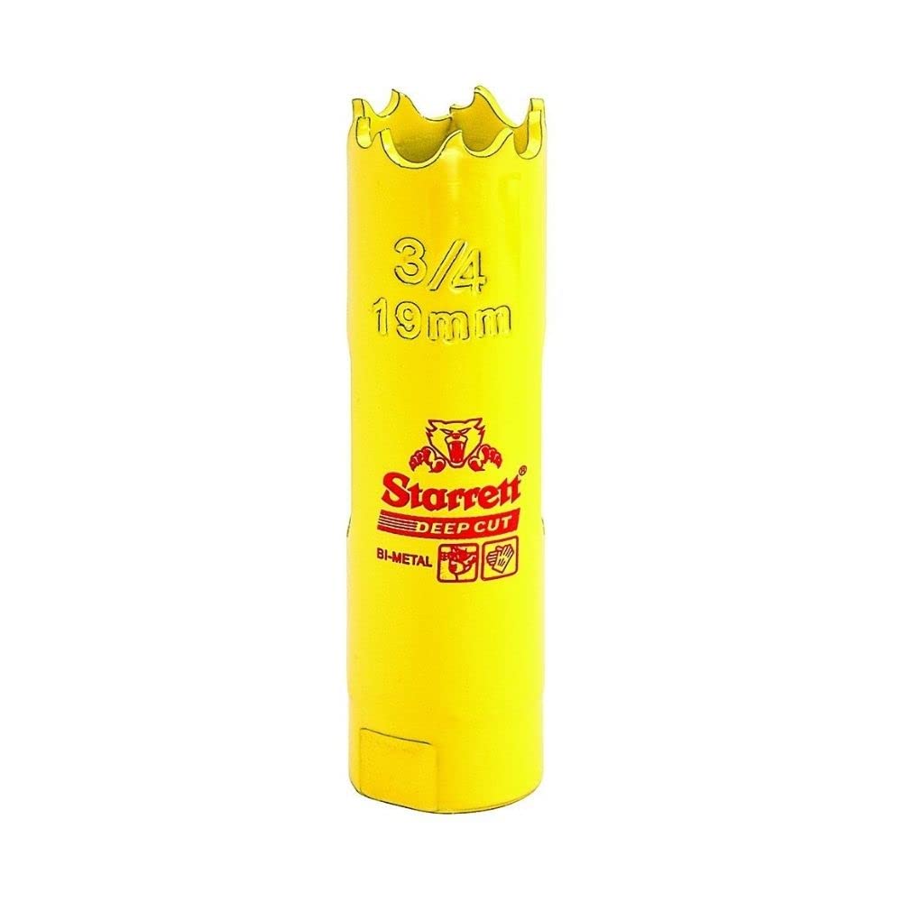 Starrett DCH0034 Bi Metal Deep Cut Hole Saw, 19mm, Lemon Tree