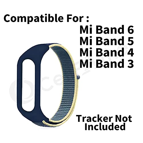 Image of CellFAther Nylon Wristband Strap Compatible for Mi Band 6 /5 /4 /3 Adjustable Nylon Sport Wristband Synthetic Fabric Strap (Alaskan Blue)