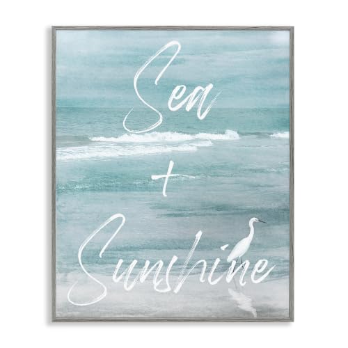 Sea and Sunshine Coastal Bird, 16 x 20 Inch Framed Giclée Print