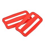 Couleur : rouge ; matériau : plastique POM ; dimensions totales : 32 x 25 mm (L x l) ; taille intérieure : 25 x 5 mm (L x l) ; contenu de l'emballage : 25 boucles coulissantes en plastique
