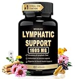 Lymphatic Drainage Supplements, 1605 MG Whole Herb Complex with Echinacea, Dandelion, Burdock, Bromelain, and Turmeric &More for Lymphatic System Cleansing, Immune and Circulatory Support, 60 Capsules