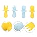 SUPVOX 2sets Silicone Soft Products Weaning Fork Sensory Safe Teething Dinnerware Babies Eating Scoops 2pcs*2