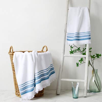 Serviettes de bain pur coton haut de gamme blanc drap de douche épais de luxe 75x140cm