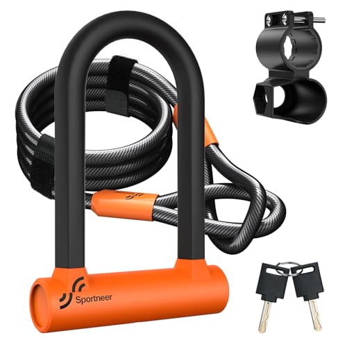 Sportneer Bike U Lock - Heavy Duty Anti Theft Bike