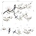 SHUCHING White Magnolia Tree Wall Decals Peel and Stick, Trees Flowers Wall Decor Stickers, White Branches Corner Wall Art(Left)
