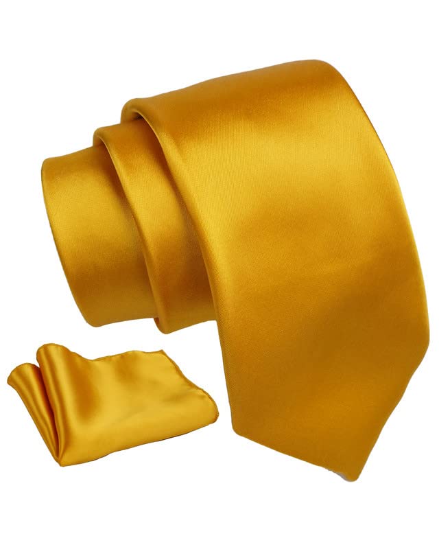 AxlonMen's Solid Micofiber Formal Tie Necktie with Pocket Square Set for Men (40 Colors) (AXSOLID_PN1)