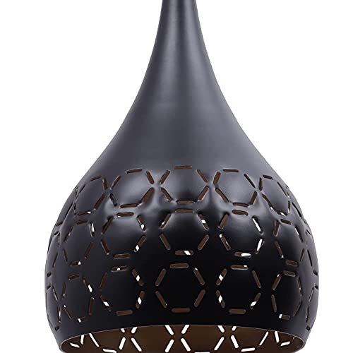 Desidiya® Metal Cutted 3 Light Cluster Hanging Light Ceiling Pendant Lights for Home Decoration Living Room/Hall/Balcony/Restaurant Bar Lighting (Bulb not Included - Black)