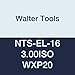 Walter Tools NTS-EL-16 3.00ISO WXP20 Carbide NTS Threading Inserts, External Thread, Full Profile, ISO Metric 60 Degree (Pack of 10)
