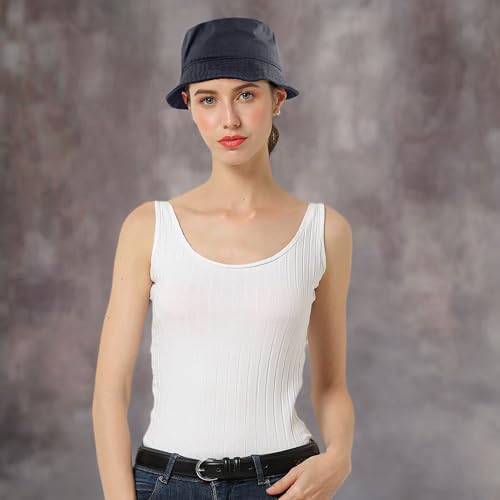 Image of Falari Men Women Unisex Cotton Bucket Hat 100% Cotton Packable for Travel Fishing Hunting Summer Camp