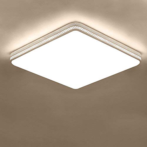 Plafonnier LED moderne 24W carré 40cm luminaire design épuré accueil GZZ