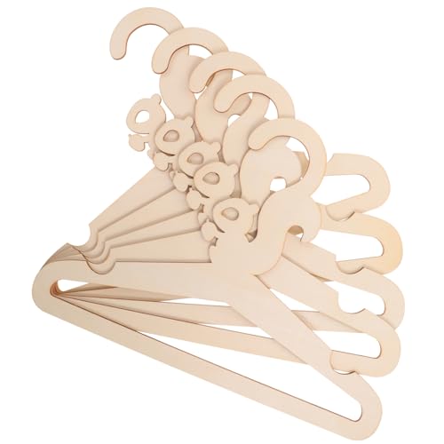 SOLUSTRE 5Pcs Wooden Animal Design Hangers for DIY Cartoon Hangers for Clothing Construction Slip Finish for Closet Organization and Drying